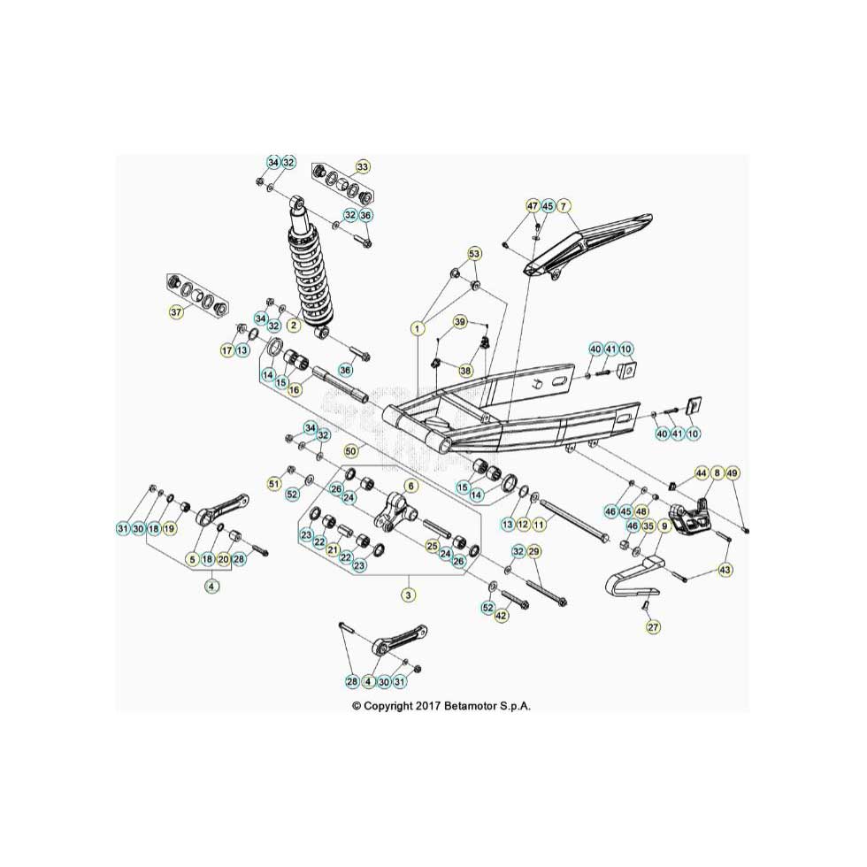 Beta RR50 Sport 21 Schwingarm/Federbein 1 Ersatzteile Beta RR50 Sport 21 Schwingarm/Federbein 1 Ersatzteile