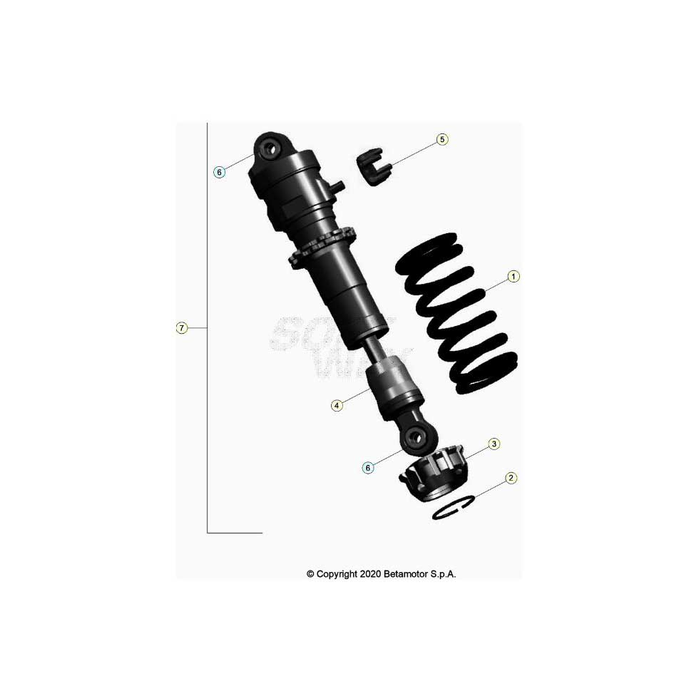 Beta EVO125 Factory 21 Schwingarm/Federbein Ersatzteile Beta EVO125 Factory 21 Schwingarm/Federbein Ersatzteile