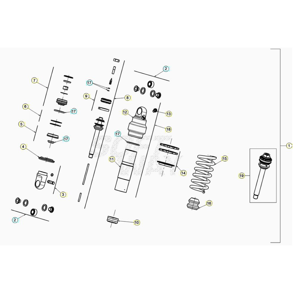 Beta EVO300 4T 20 Schwingarm/Federbein 2 Ersatzteile Beta EVO300 4T 20 Schwingarm/Federbein 2 Ersatzteile
