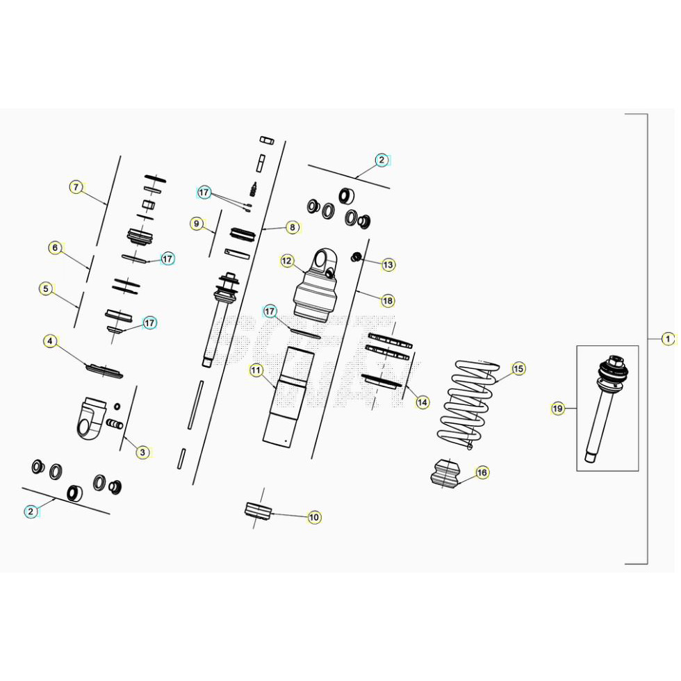 Beta EVO300 SS 23 Schwingarm/Federbein 2 Ersatzteile