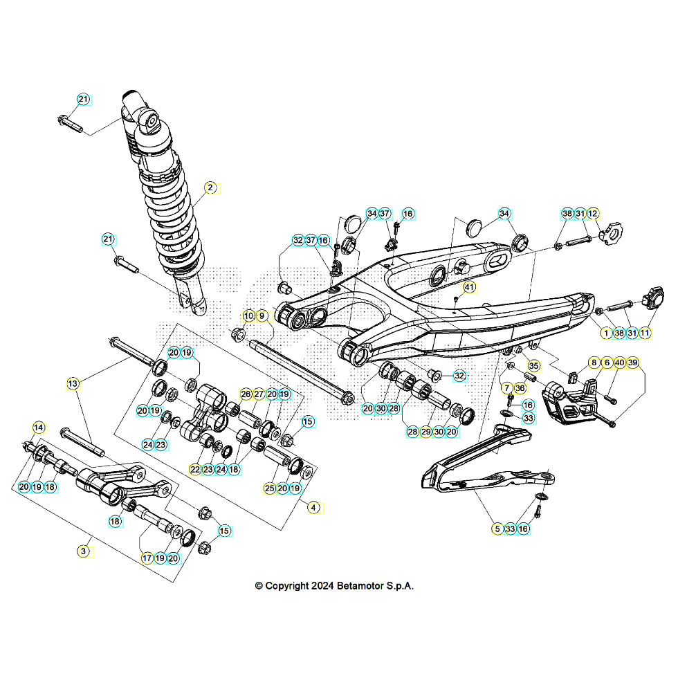 Beta RR125RC 25 Schwingarm/Federbein 2 Ersatzteile