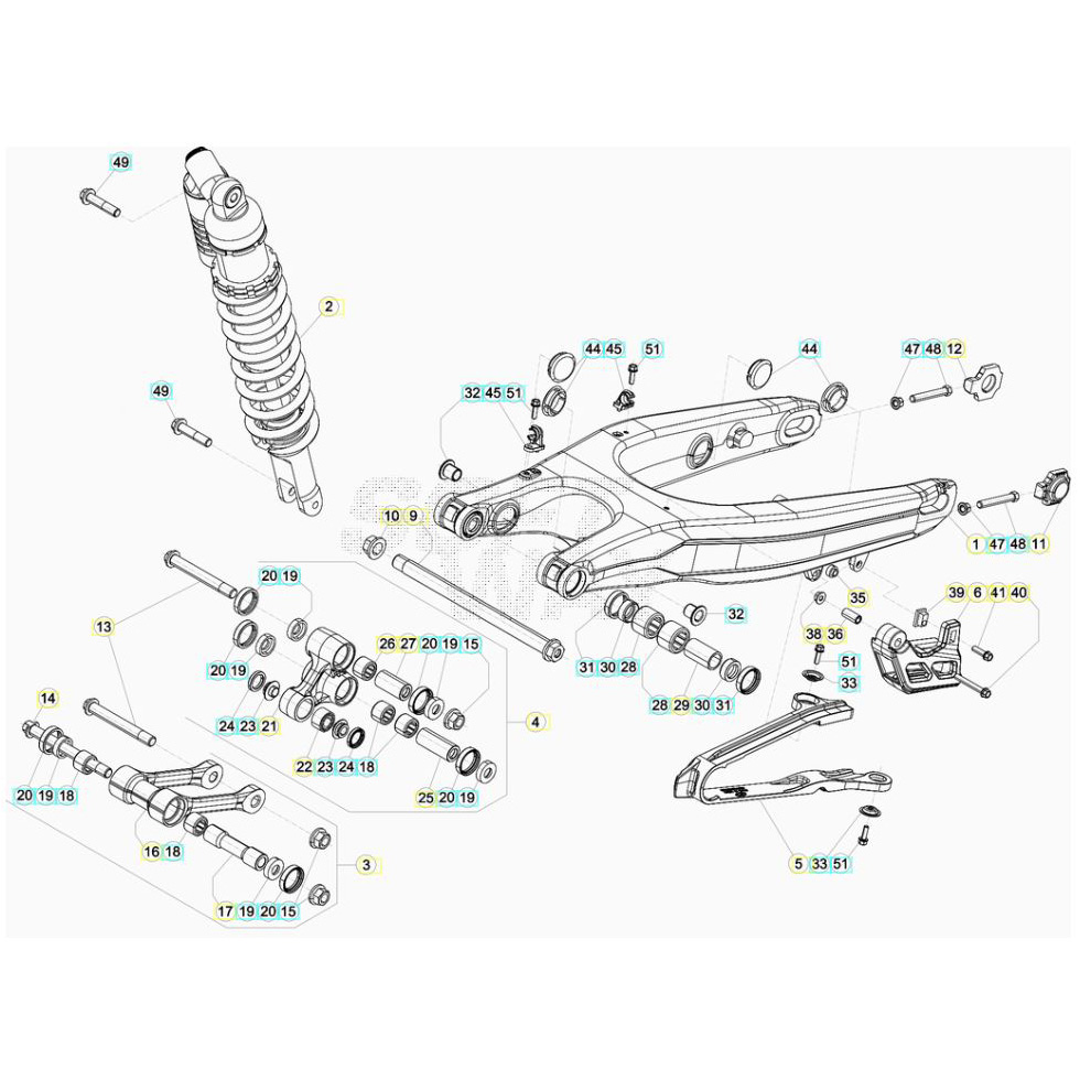 Beta RR200 20 Schwingarm/Federbein 2 Ersatzteile