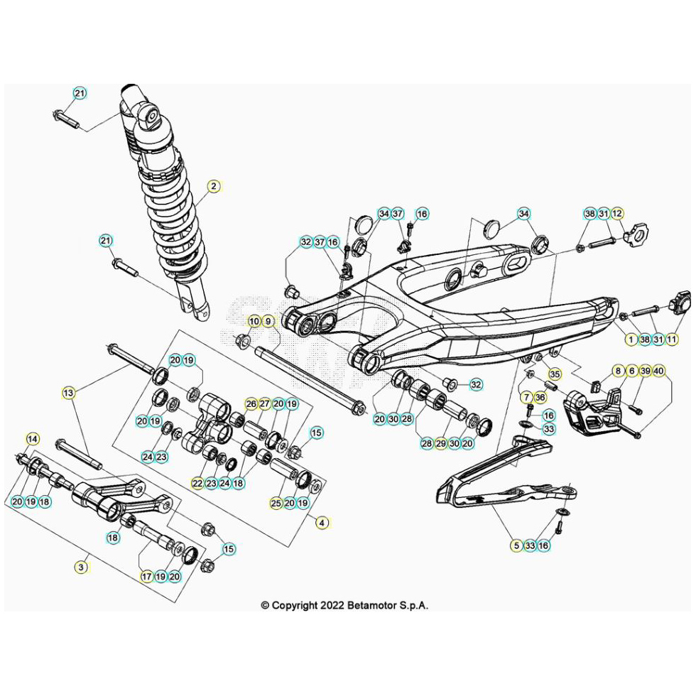 Beta RR200 23 Schwingarm/Federbein 2 Ersatzteile Beta RR200 23 Schwingarm/Federbein 2 Ersatzteile