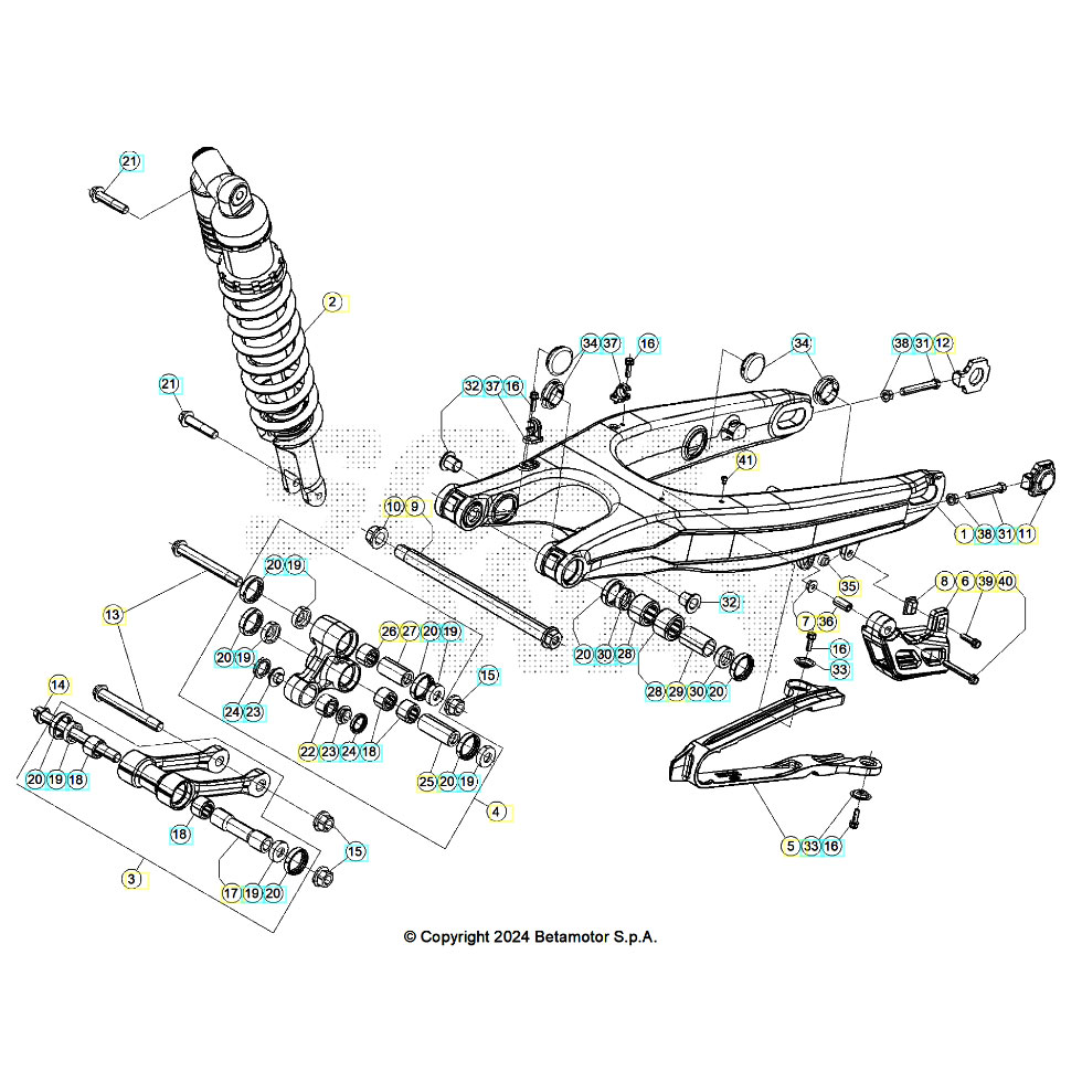 Beta RR200RC 25 Schwingarm/Federbein 2 Ersatzteile Beta RR200RC 25 Schwingarm/Federbein 2 Ersatzteile