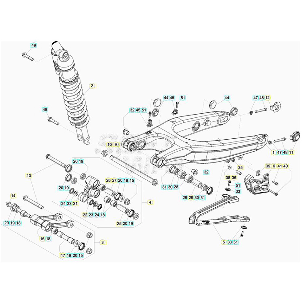 Beta RR250 21 Schwingarm/Federbein 2 Ersatzteile