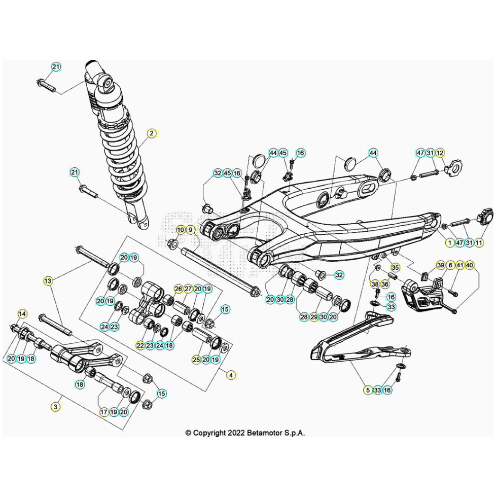 Beta RR250 24 Schwingarm/Federbein 2 Ersatzteile Beta RR250 24 Schwingarm/Federbein 2 Ersatzteile