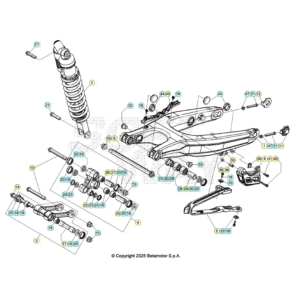 Beta RR250 26 Schwingarm/Federbein 2 Ersatzteile