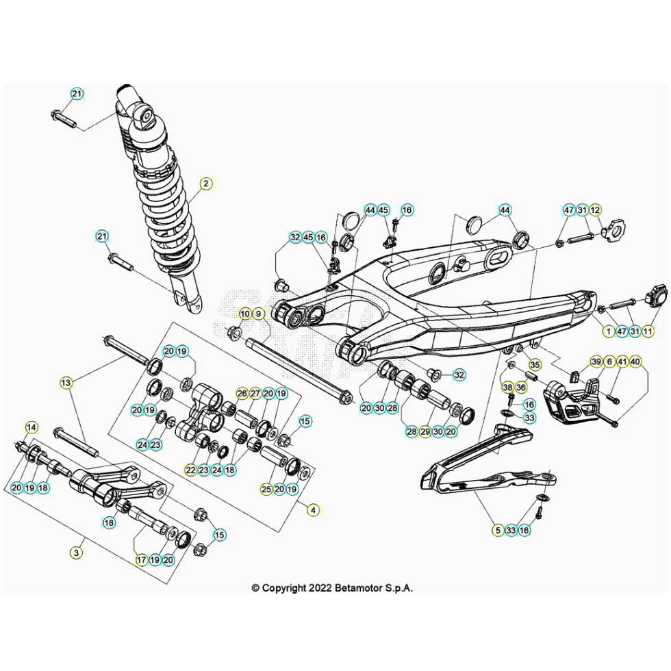 Beta RR300RC 24 Schwingarm/Federbein 2 Ersatzteile Beta RR300RC 24 Schwingarm/Federbein 2 Ersatzteile