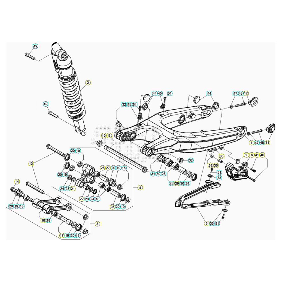 Beta RR300RC 20 Schwingarm/Federbein 2 Ersatzteile Beta RR300RC 20 Schwingarm/Federbein 2 Ersatzteile