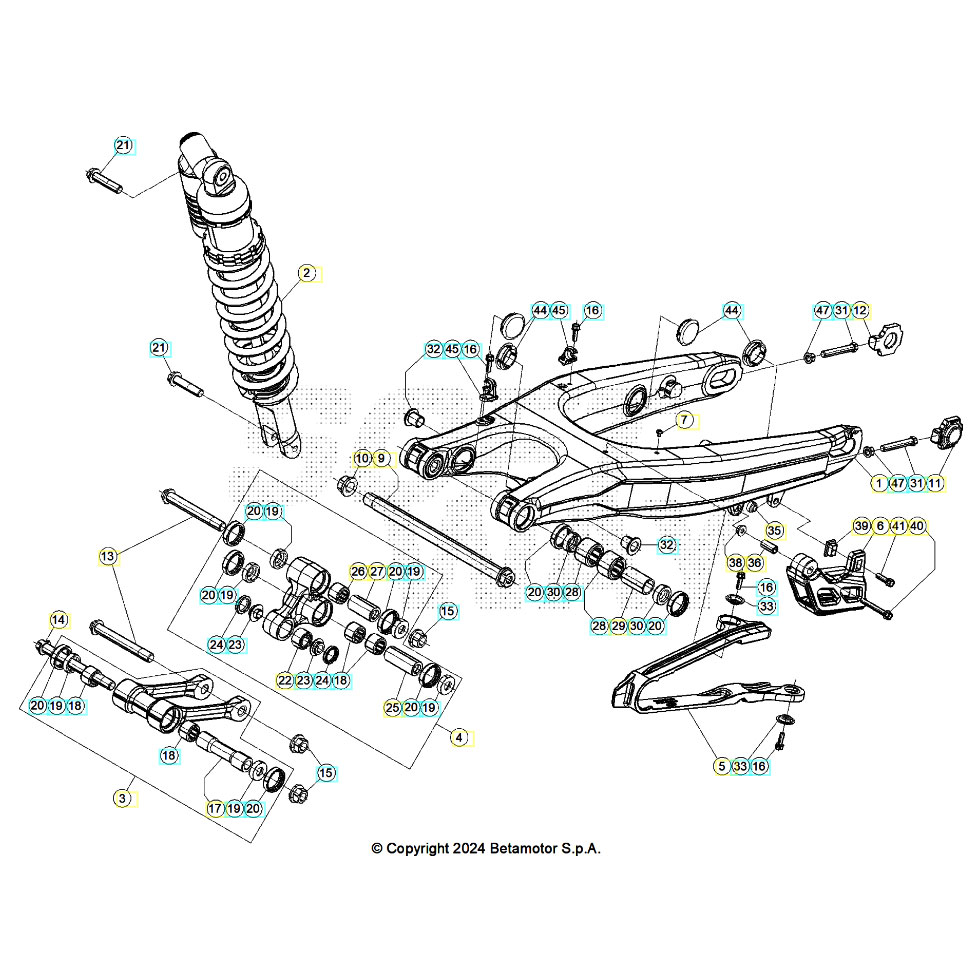 Beta RR300RC 25 Schwingarm/Federbein 2 Ersatzteile