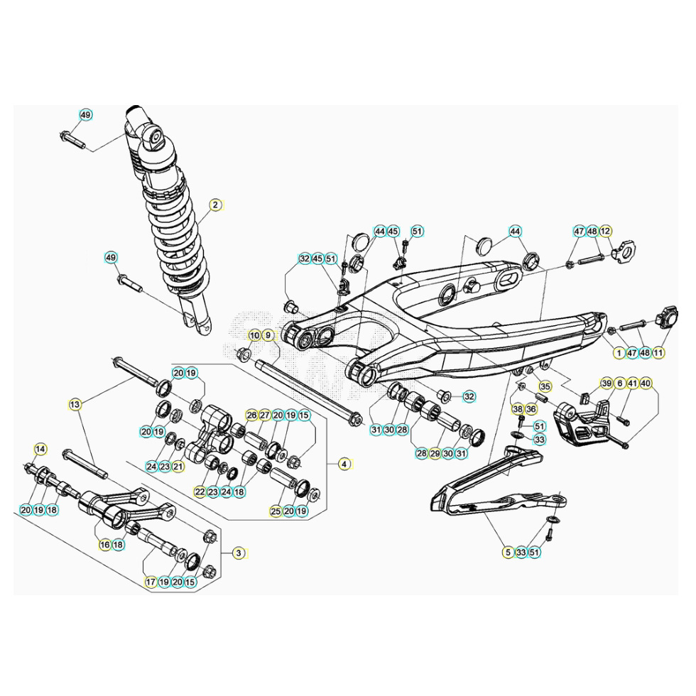 Beta RR350 20 Schwingarm/Federbein 2 Ersatzteile Beta RR350 20 Schwingarm/Federbein 2 Ersatzteile