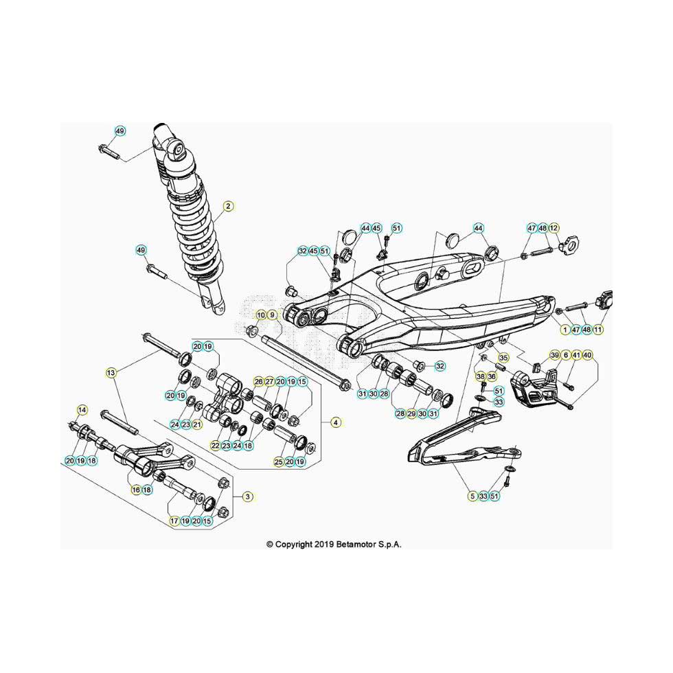 Beta RR390RC 21 4T Schwingarm/Federbein 2 Ersatzteile Beta RR390RC 21 4T Schwingarm/Federbein 2 Ersatzteile