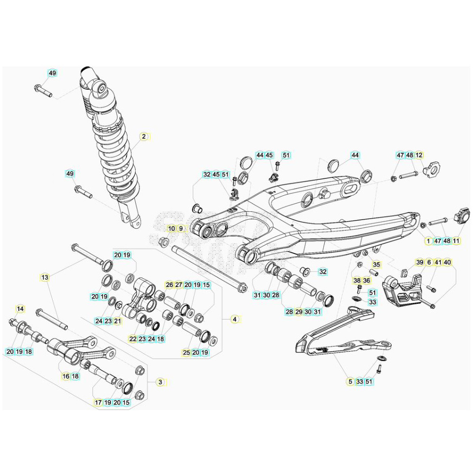 Beta RR430 20 Schwingarm/Federbein 2 Ersatzteile