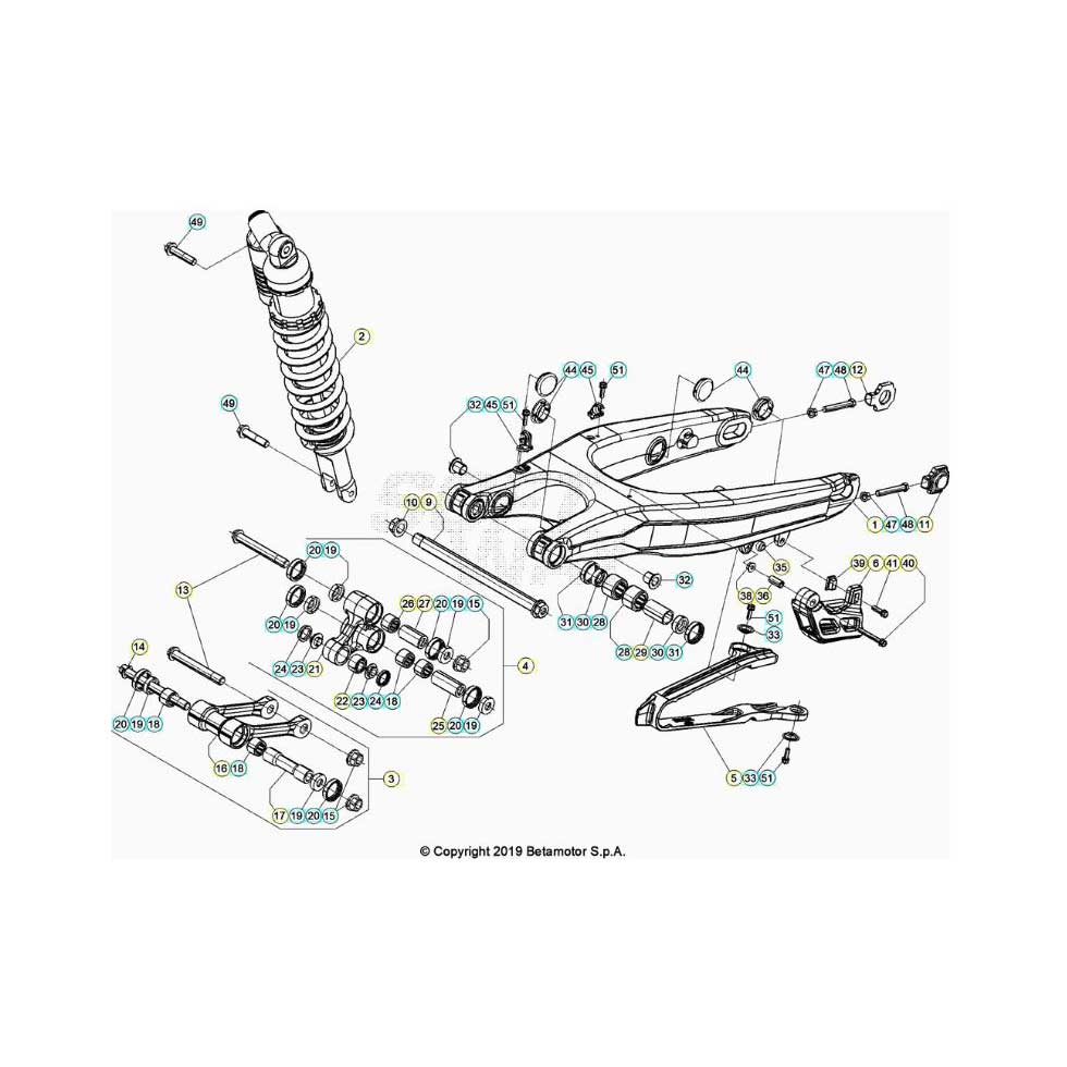Beta RR430RC 21 4T Schwingarm/Federbein 2 Ersatzteile