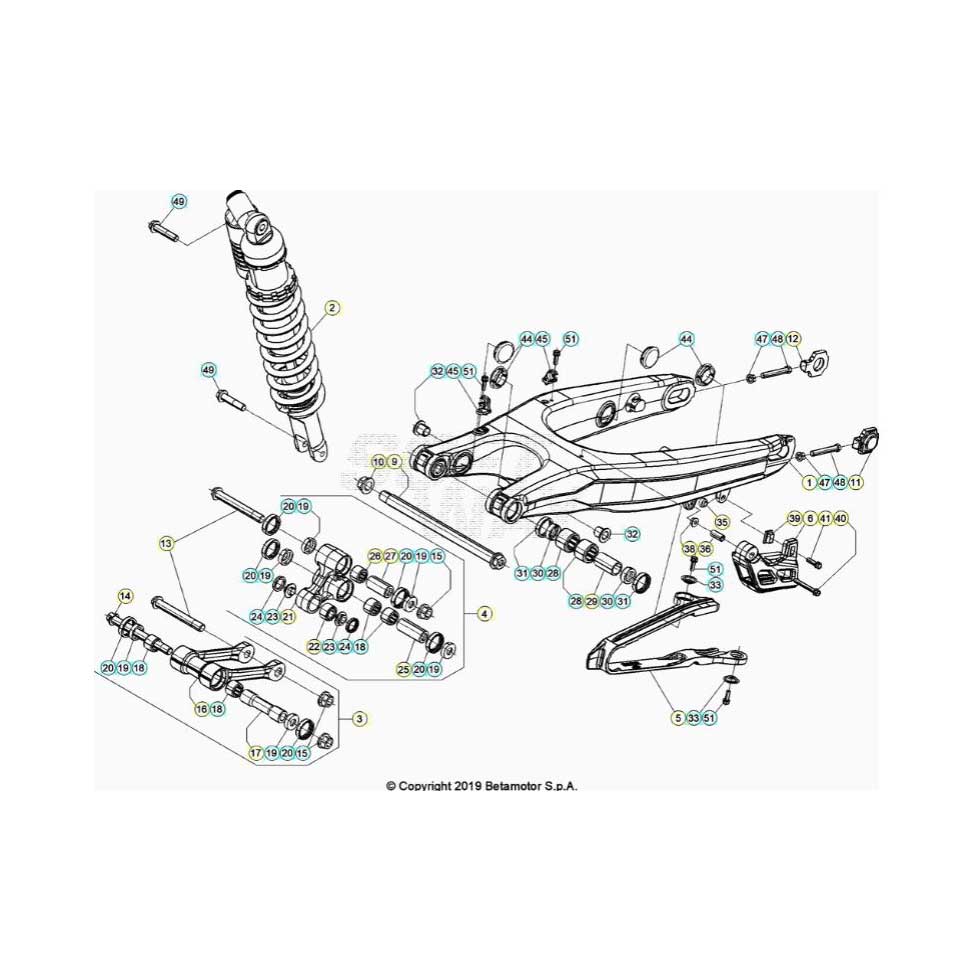 Beta RR430RC 20 4T Schwingarm/Federbein 2 Ersatzteile