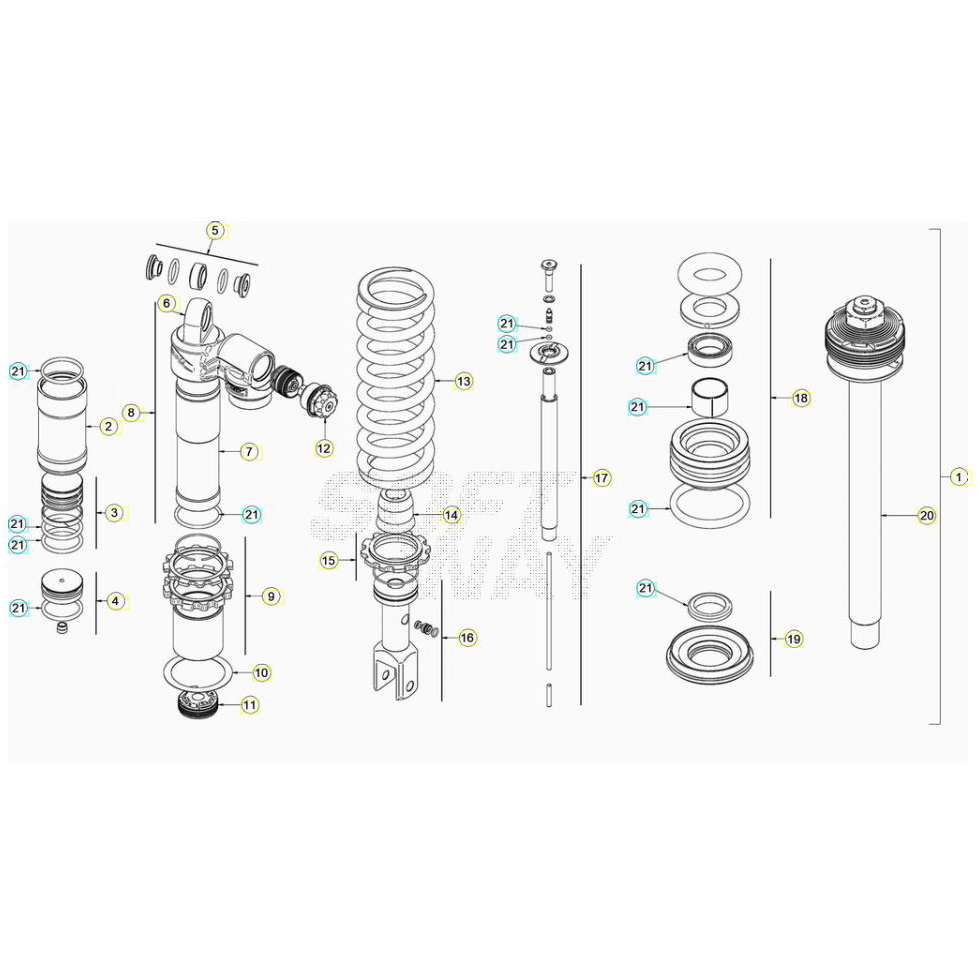 Beta Xtrainer300 24 Schwingarm/Federbein 2 Ersatzteile