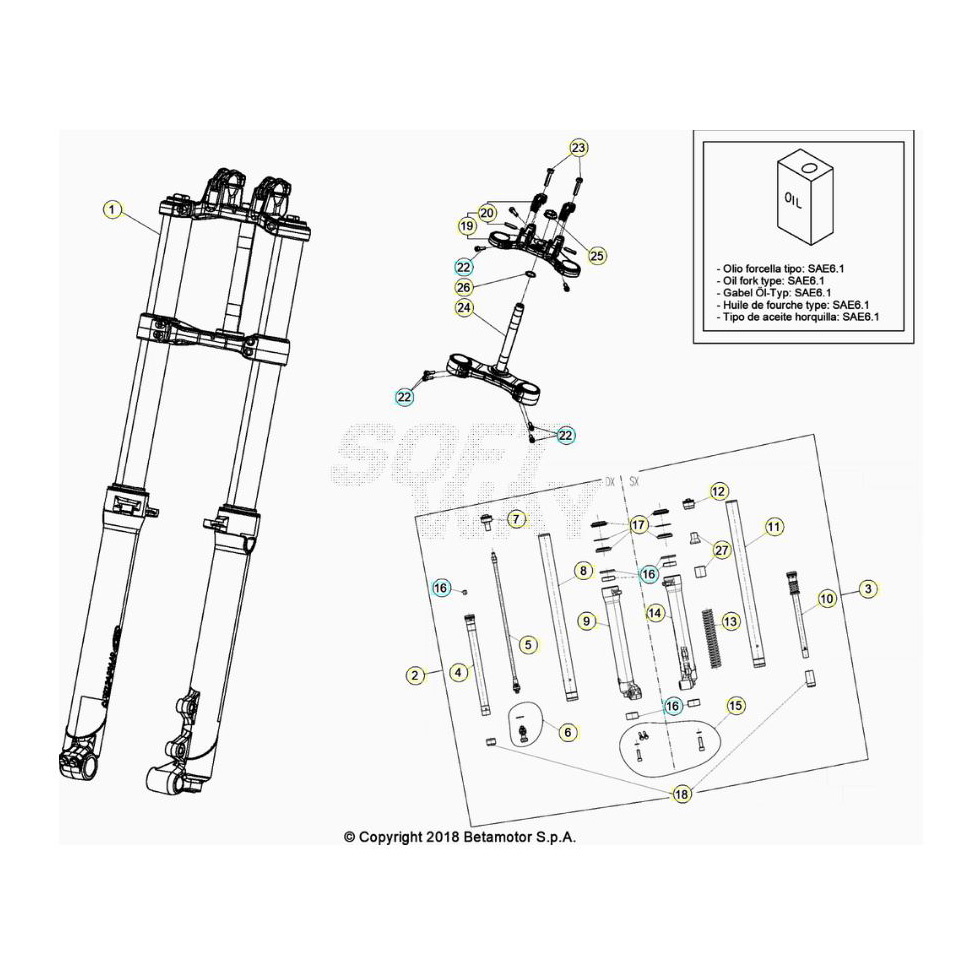 Beta EVO200 20 Gabel Ersatzteile Beta EVO200 20 Gabel Ersatzteile