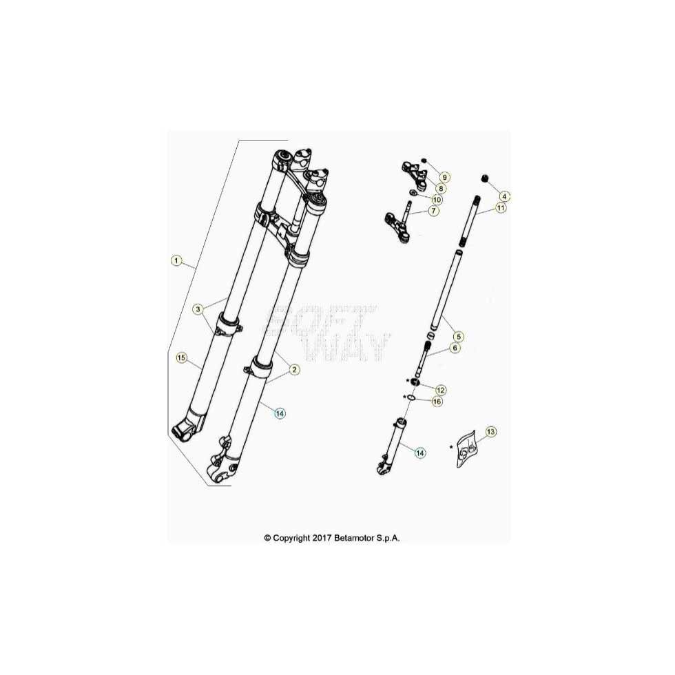 Beta EVO80 Junior 22 Gabel Ersatzteile Beta EVO80 Junior 22 Gabel Ersatzteile