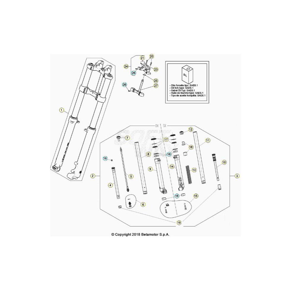 Beta EVO80 Senior 20 Gabel Ersatzteile Beta EVO80 Senior 20 Gabel Ersatzteile
