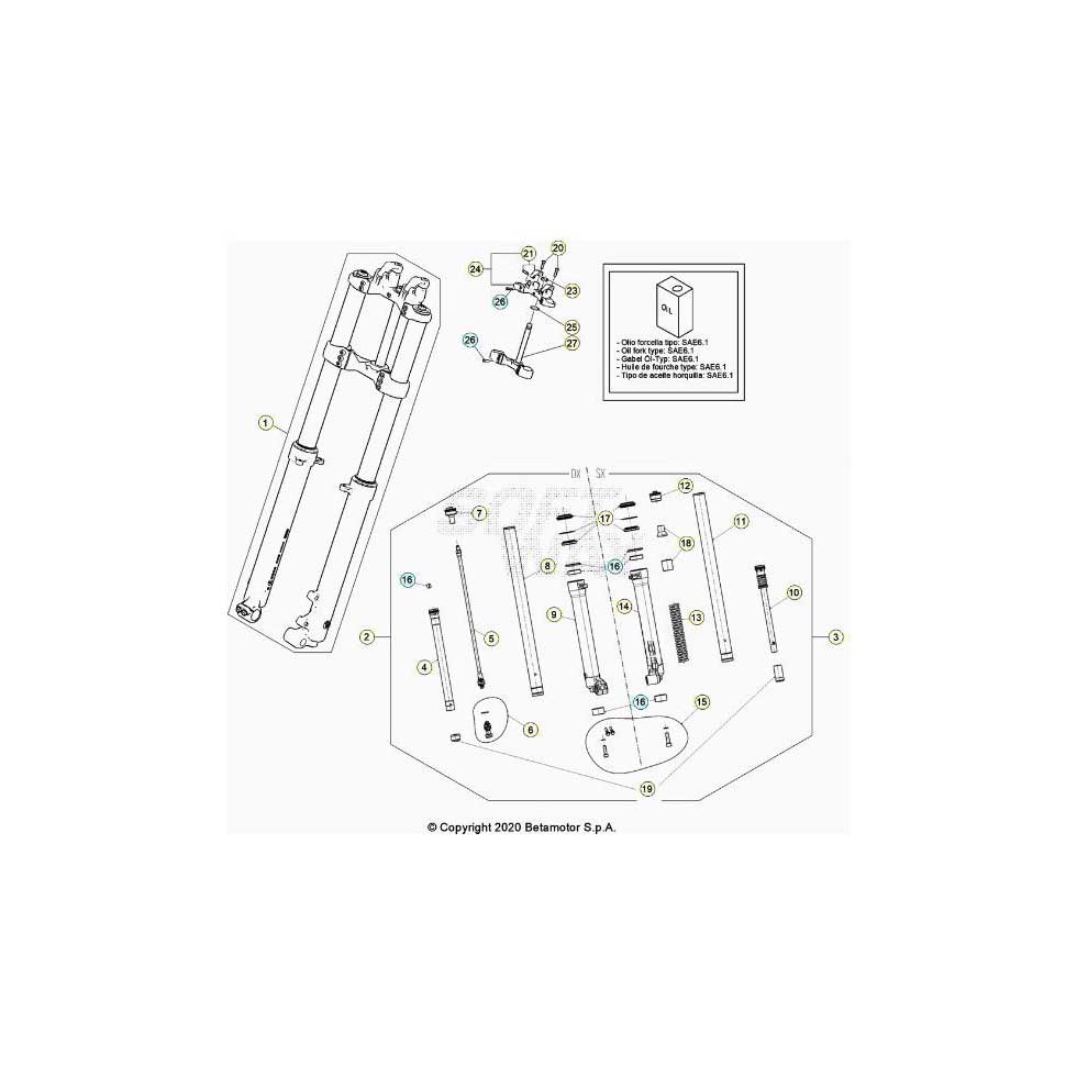 Beta EVO80 Senior 21 Gabel Ersatzteile Beta EVO80 Senior 21 Gabel Ersatzteile