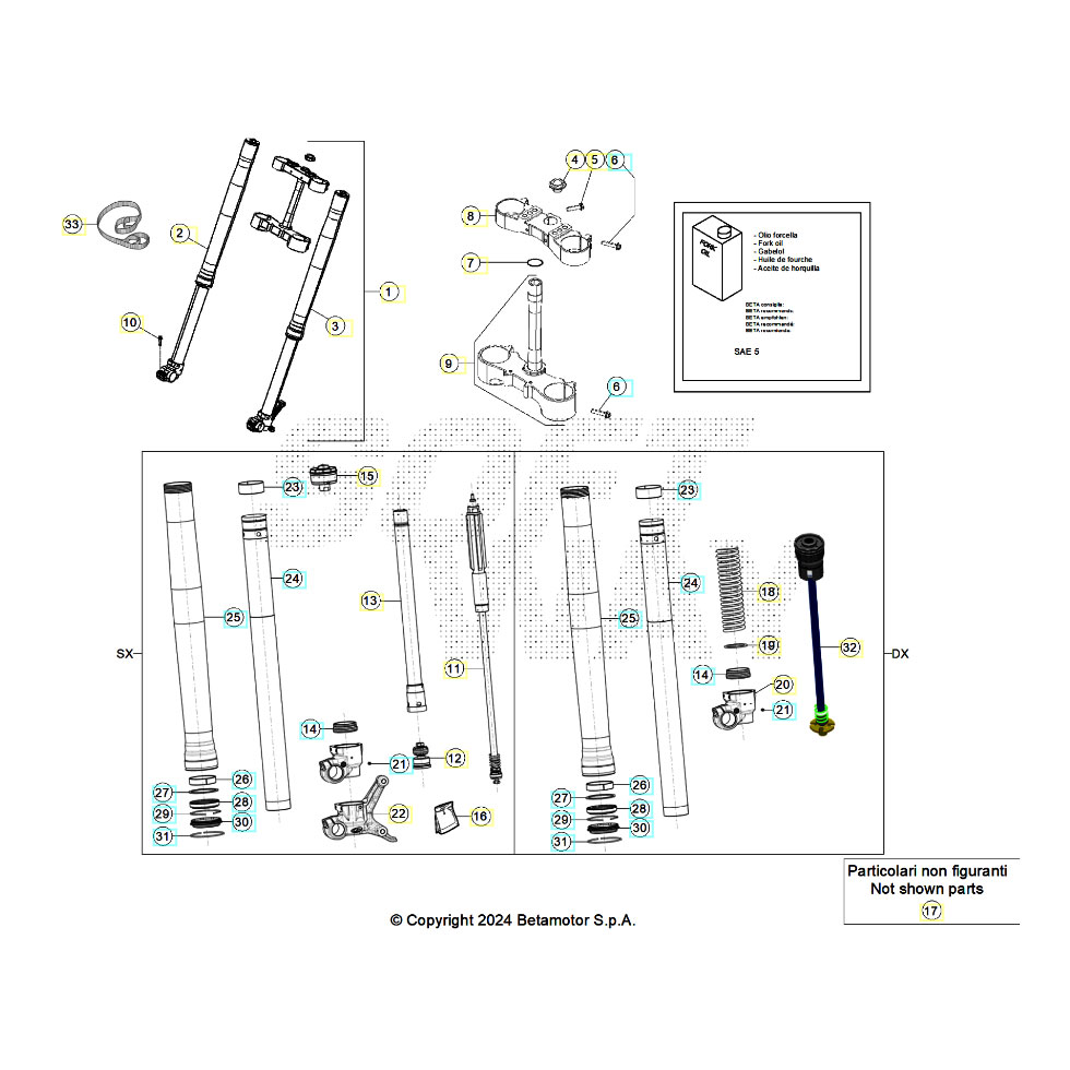 Beta RR125 26 Gabel Ersatzteile