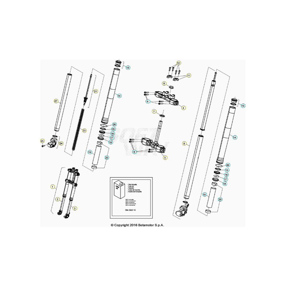 Beta RR125 LC 20 Gabel Ersatzteile