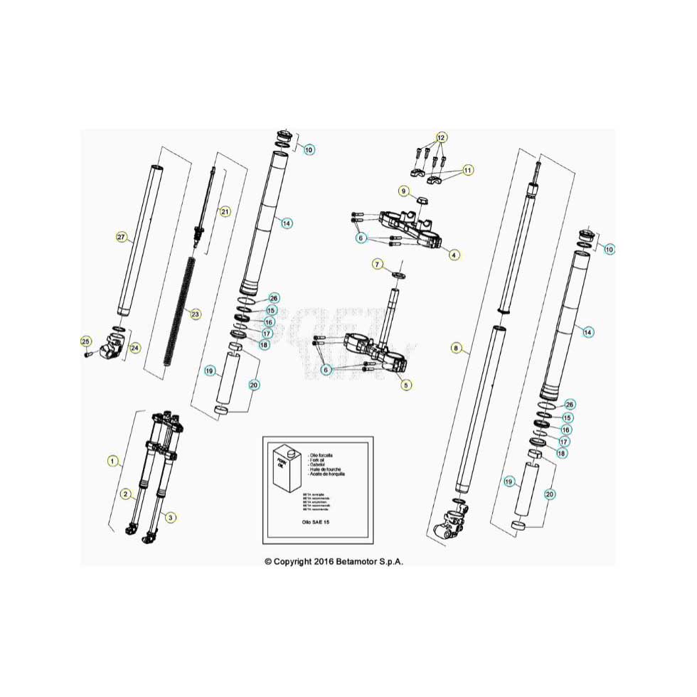 Beta RR125 LC 21 Gabel Ersatzteile