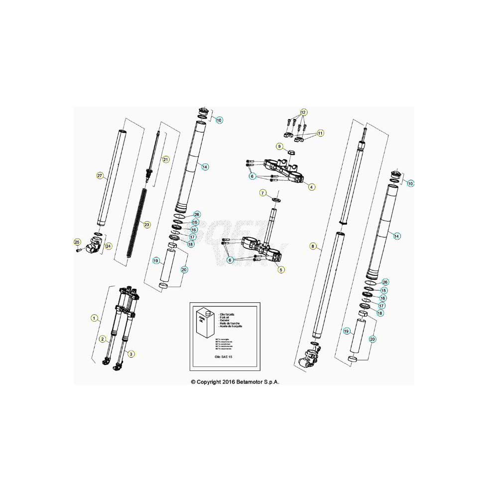 Beta RR125 LC 4T 20 Gabel Ersatzteile
