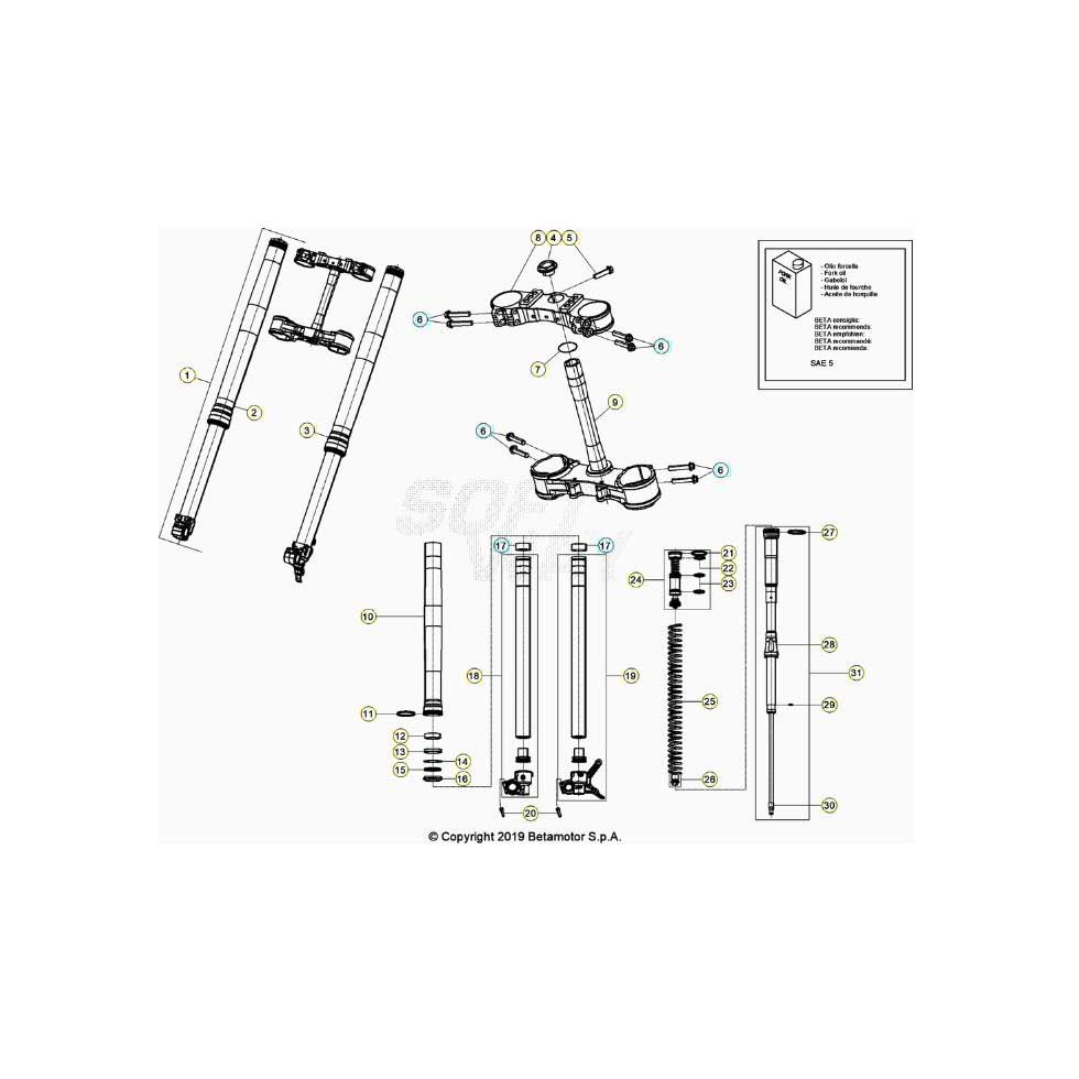 Beta RR125RC 22 Gabel Ersatzteile