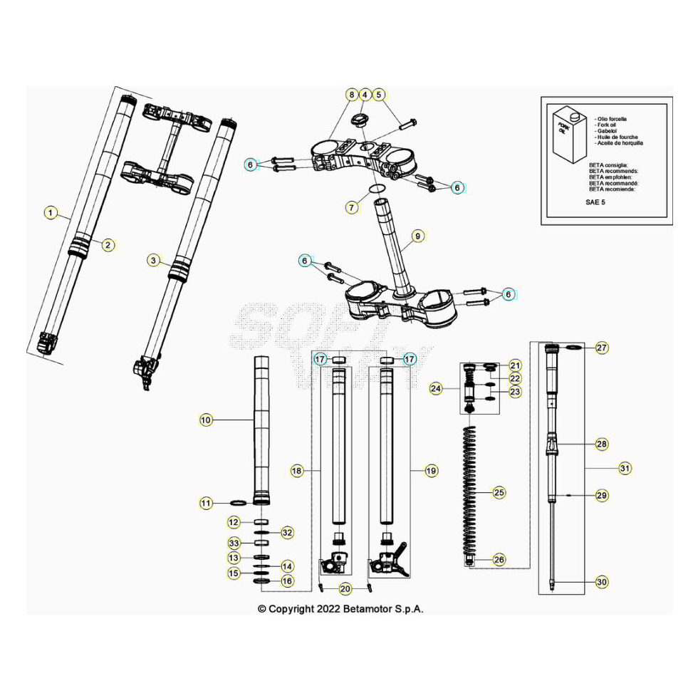Beta RR125RC 23 Gabel Ersatzteile