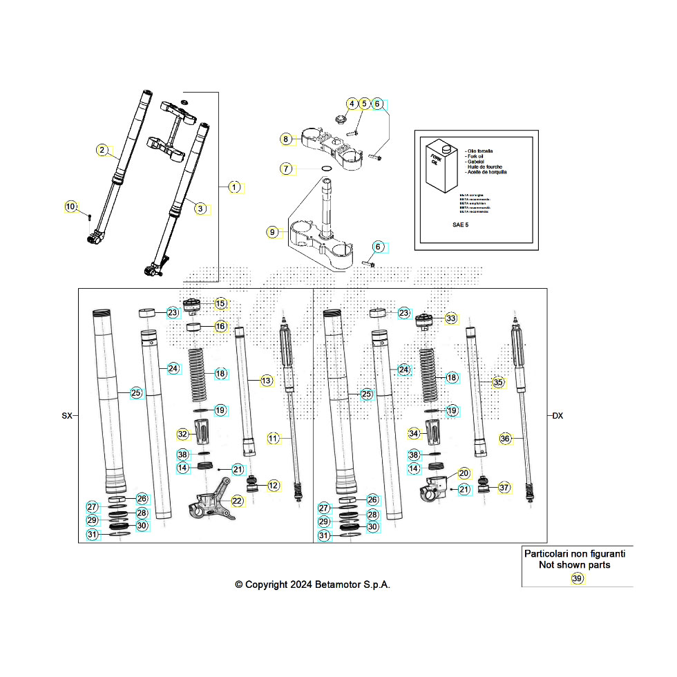 Beta RR250 24 Gabel Ersatzteile