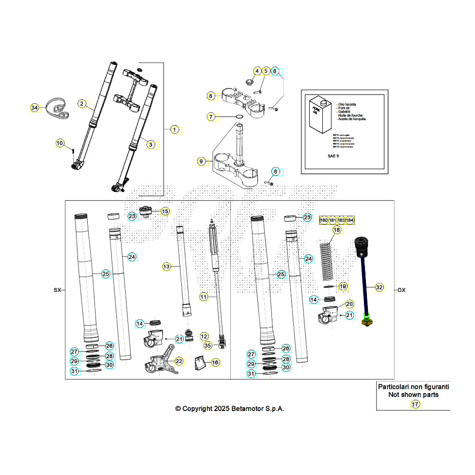 Beta RR250 26 Gabel Ersatzteile