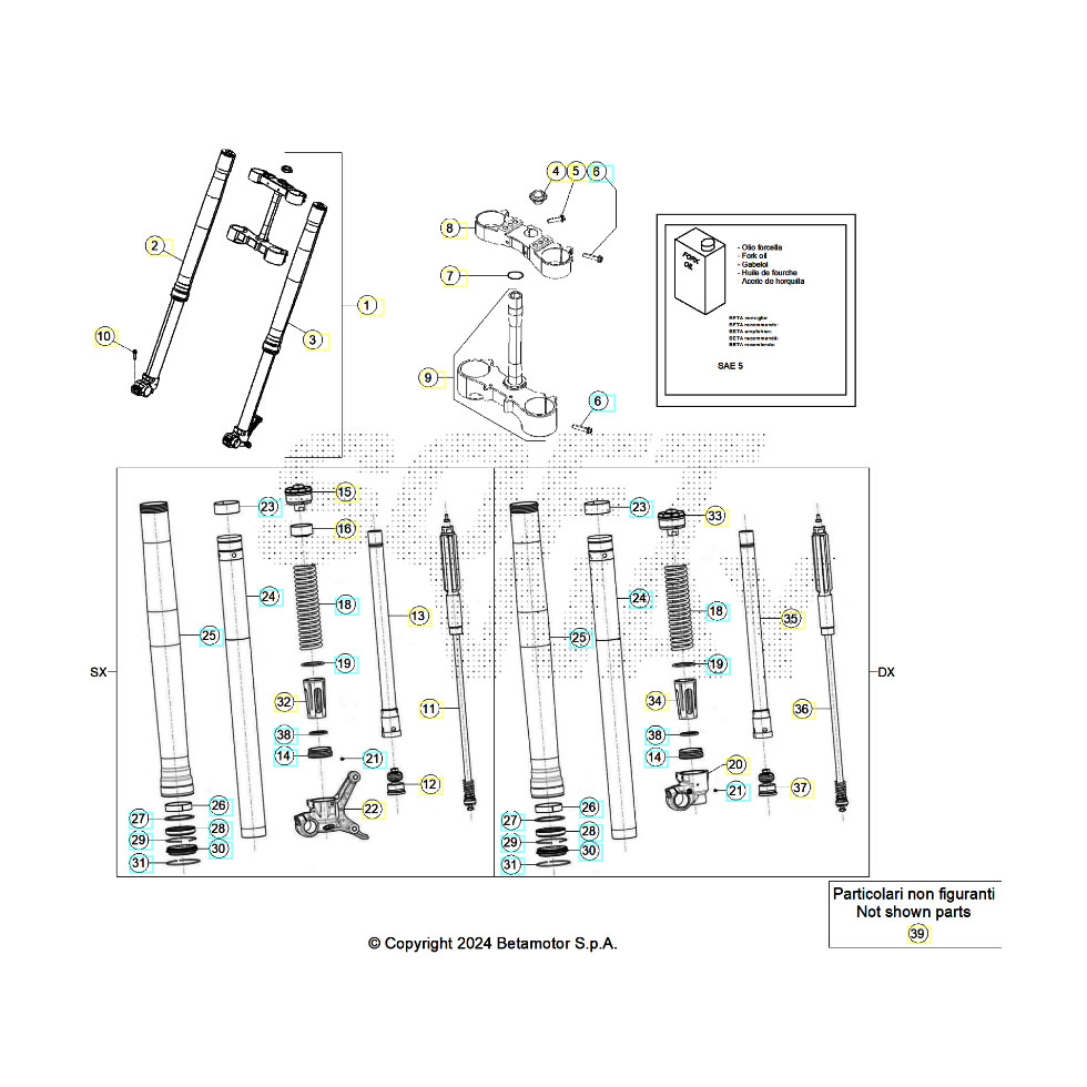 Beta RR300 24 Gabel Ersatzteile