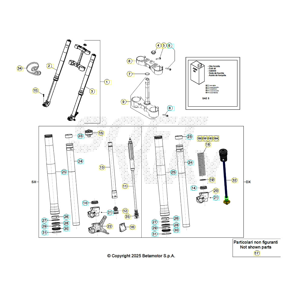 Beta RR300 26 Gabel Ersatzteile