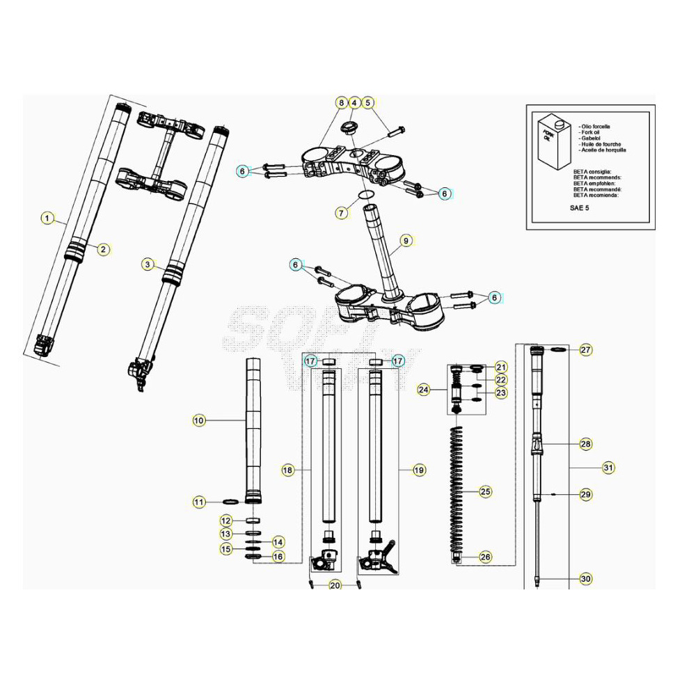 Beta RR300RC 20 Gabel Ersatzteile