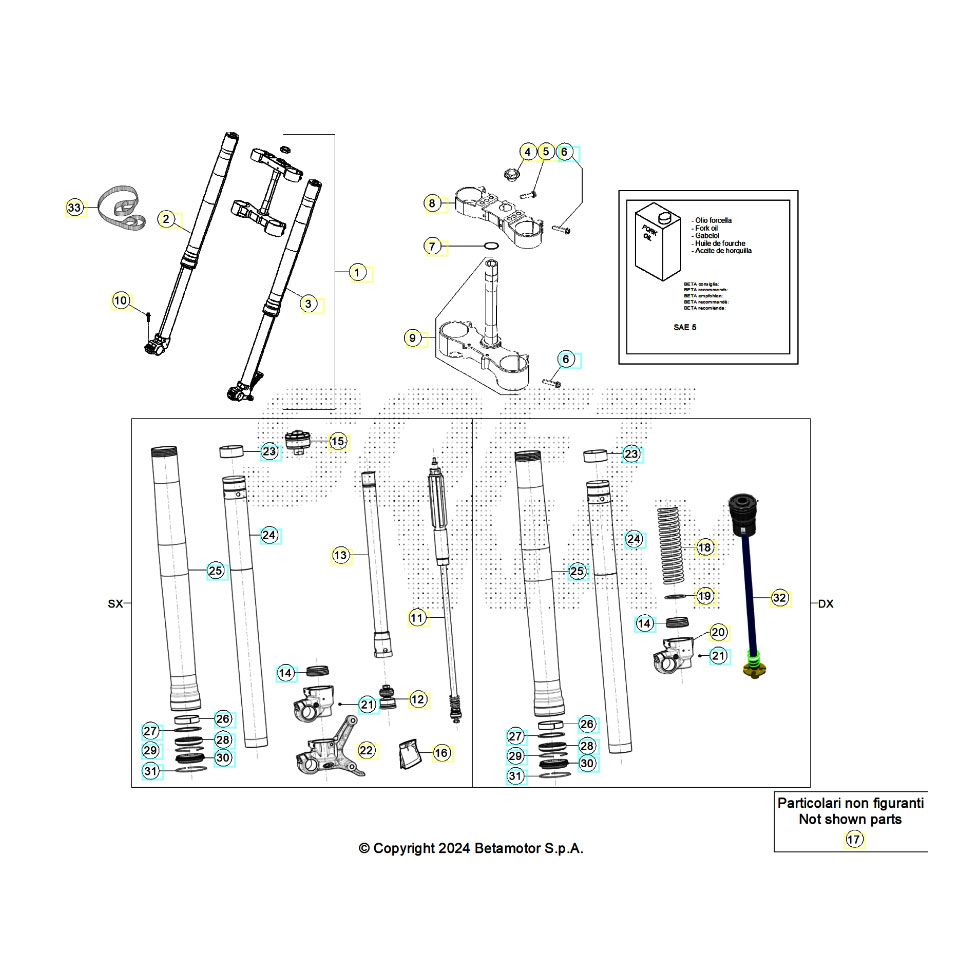 Beta RR350 25 Gabel Ersatzteile Beta RR350 25 Gabel Ersatzteile