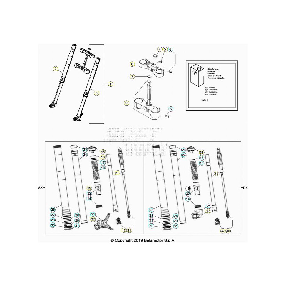 Beta RR390 21 Gabel Ersatzteile Beta RR390 21 Gabel Ersatzteile