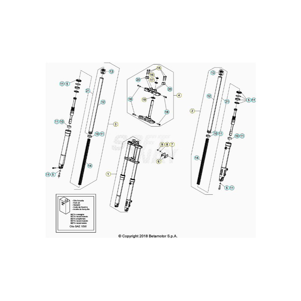 Beta RR50 20 Gabel Ersatzteile