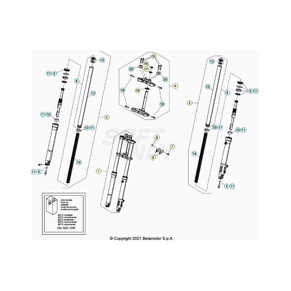 Beta RR50 23 Gabel Ersatzteile