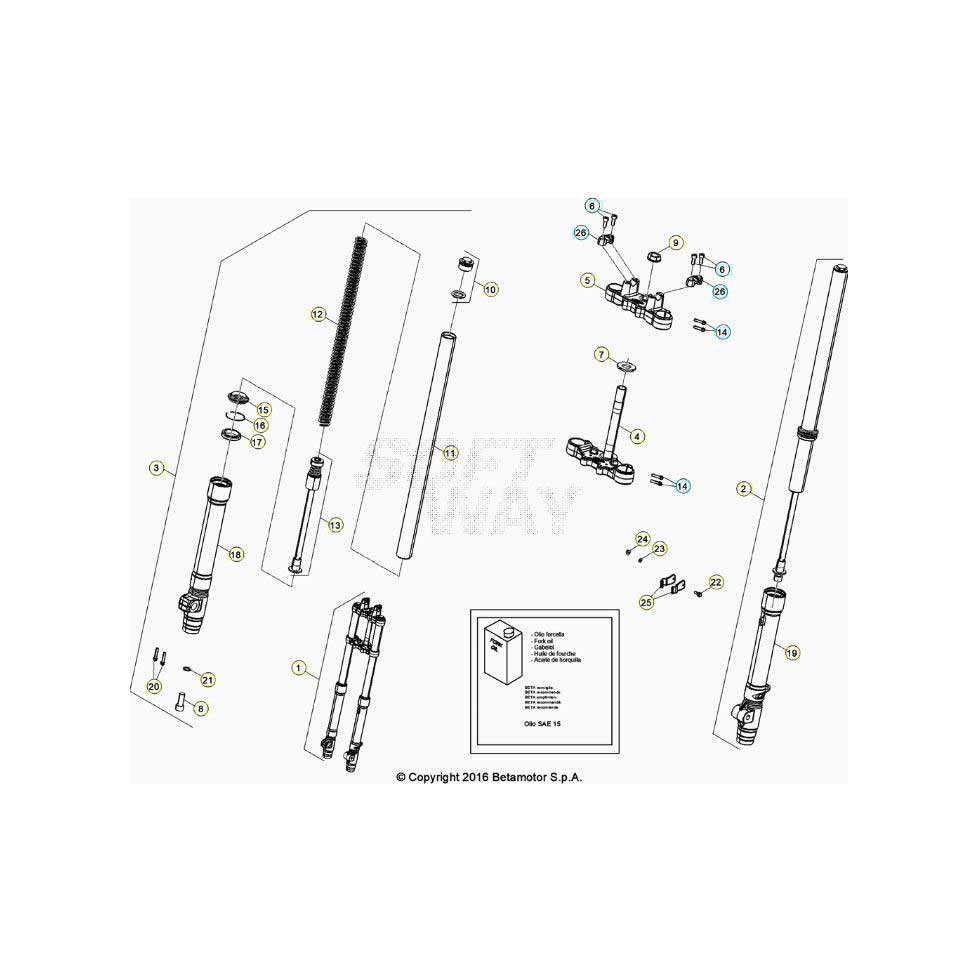 Beta RR50 Street Sport 20 Gabel Ersatzteile