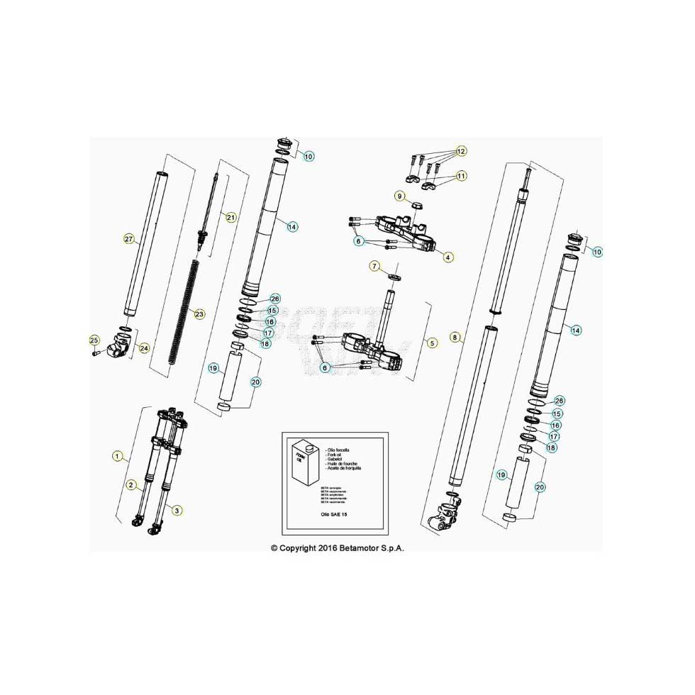 Beta RR50 Street Track 20 Gabel Ersatzteile Beta RR50 Street Track 20 Gabel Ersatzteile
