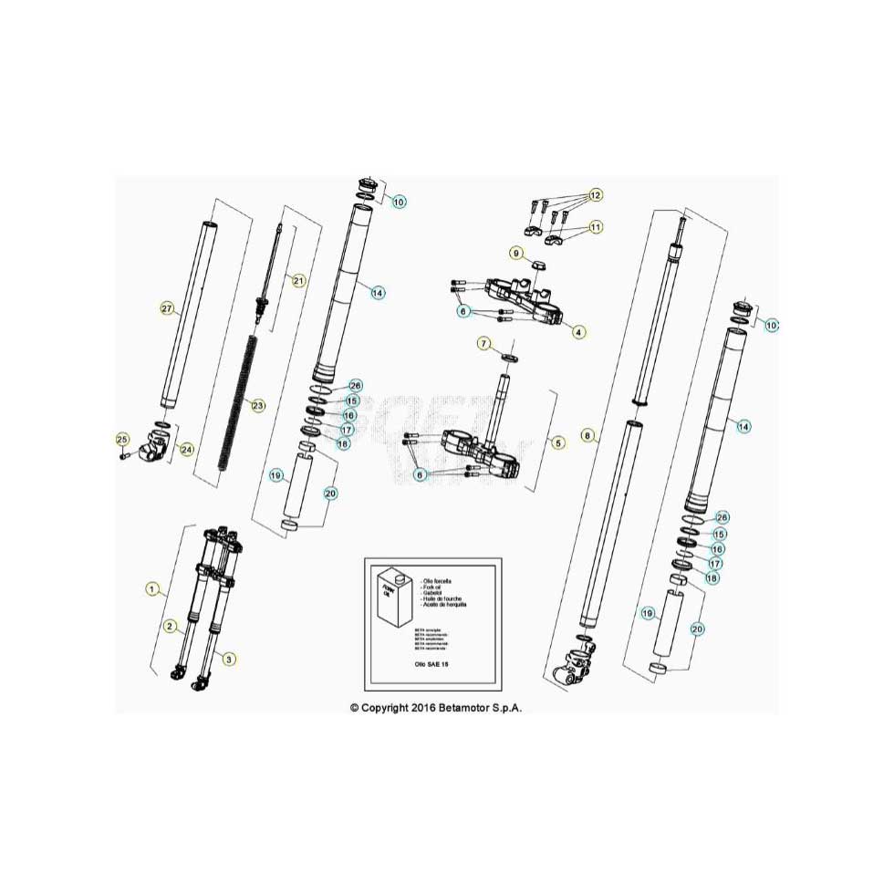 Beta RR50 Street Track 21 Gabel Ersatzteile