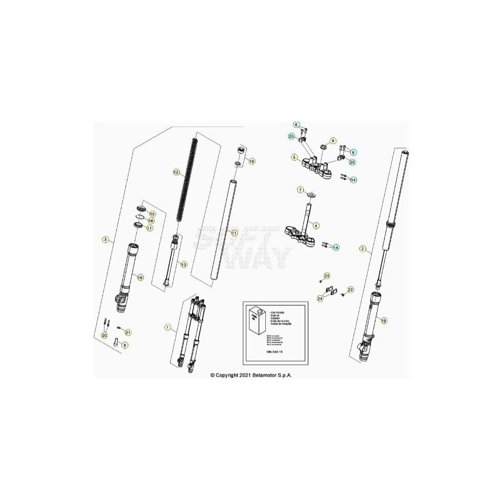 Beta RR50 Sport 21 Gabel Ersatzteile Beta RR50 Sport 21 Gabel Ersatzteile