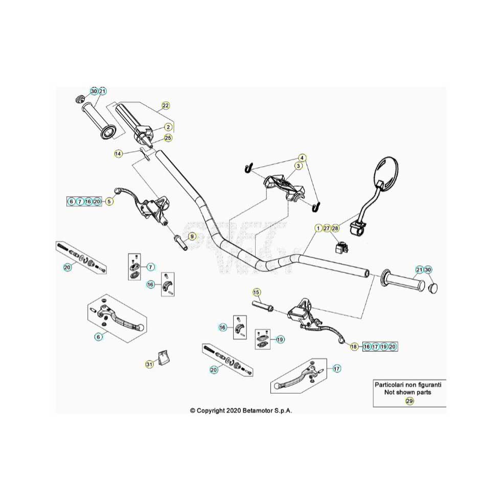Beta EVO300 Factory 4T 21 Lenker/Armaturen Ersatzteile Beta EVO300 Factory 4T 21 Lenker/Armaturen Ersatzteile