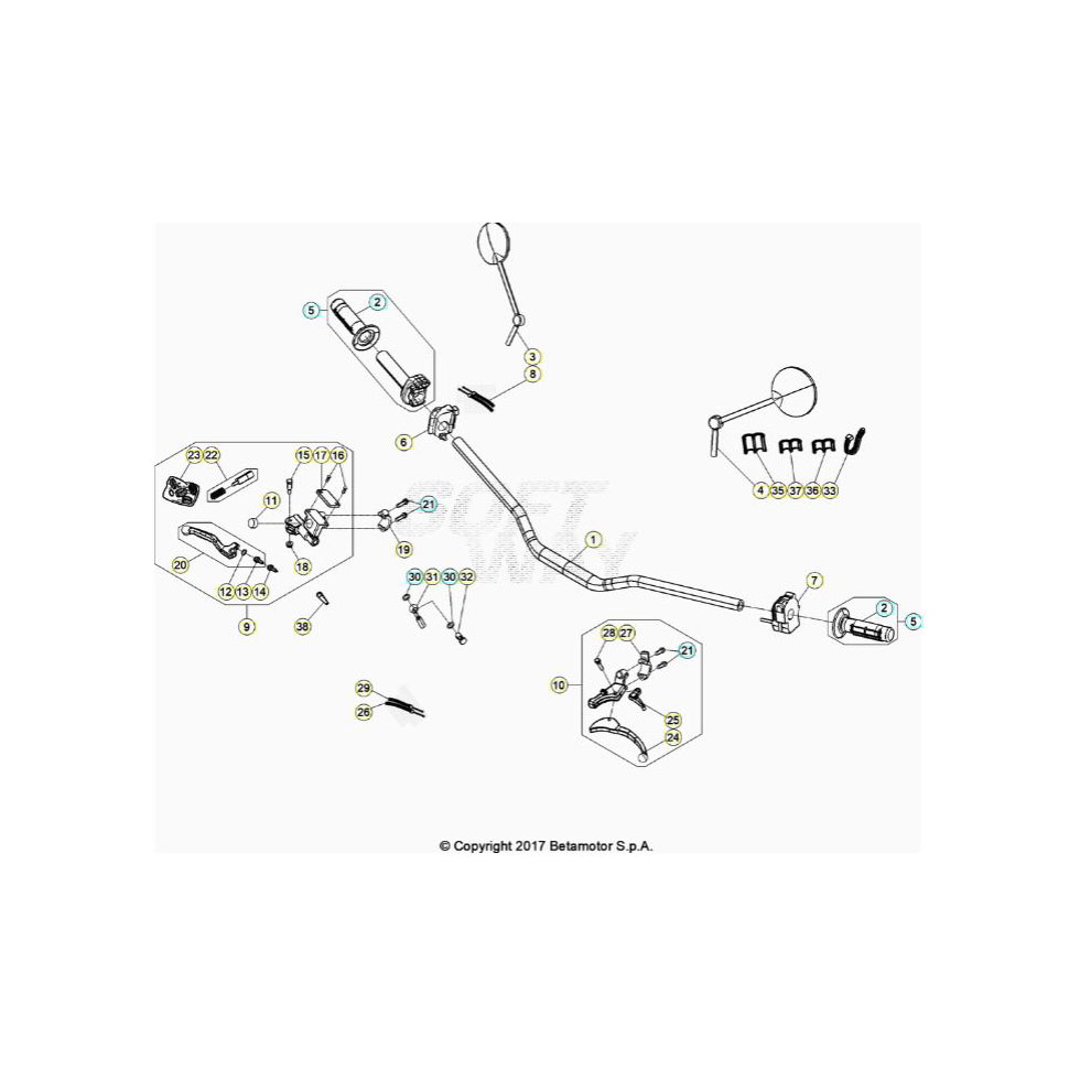 Beta RR125 LC 20 Lenker/Armaturen Ersatzteile
