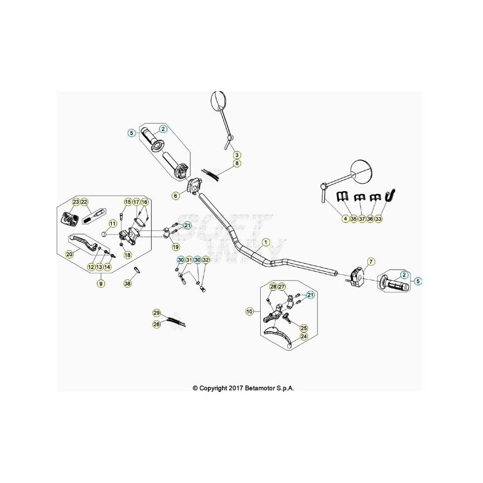 Beta RR125 LC 4T 20 Lenker/Armaturen Ersatzteile