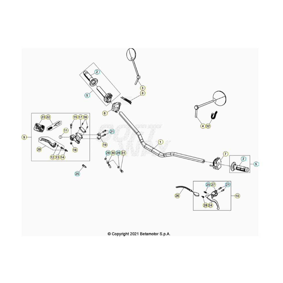 Beta RR125 LC 4T 21 Lenker/Armaturen Ersatzteile Beta RR125 LC 4T 21 Lenker/Armaturen Ersatzteile
