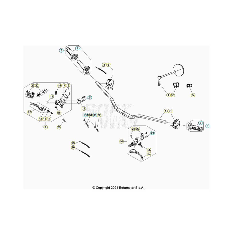 Beta RR50 Sport 21 Lenker/Armaturen Ersatzteile Beta RR50 Sport 21 Lenker/Armaturen Ersatzteile