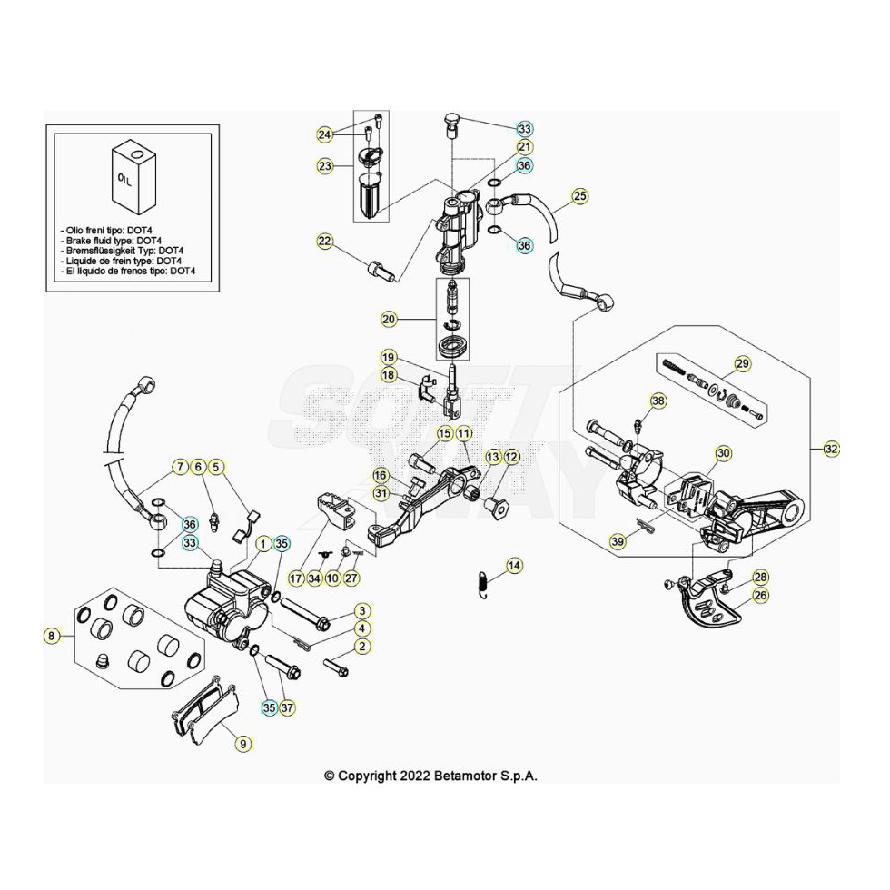 Beta EVO125 Factory 23 Bremsen Ersatzteile Beta EVO125 Factory 23 Bremsen Ersatzteile