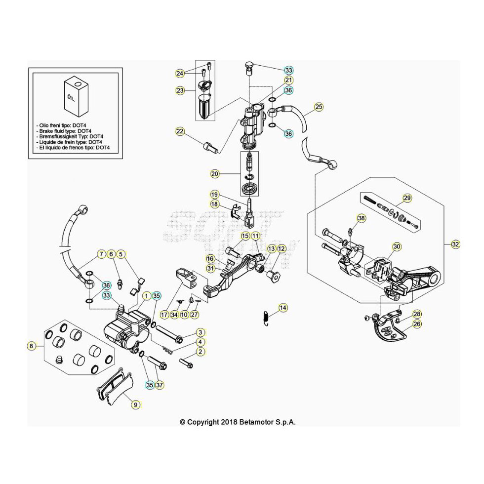 Beta EVO250 22 Bremsen Ersatzteile Beta EVO250 22 Bremsen Ersatzteile